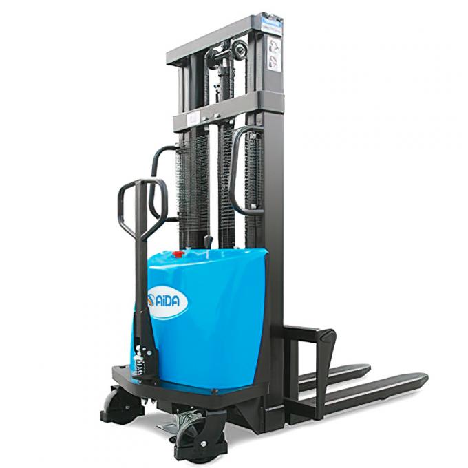 Walkie Semi Electric Palet Stacker Вилочная погрузка 3500 мм Высота подъема Ручная работа 0