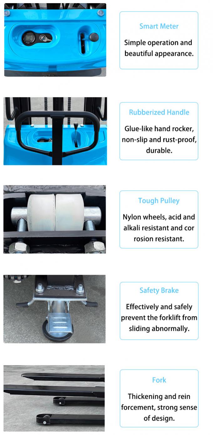 Walkie Semi Electric Palet Stacker Вилочная погрузка 3500 мм Высота подъема Ручная работа 1